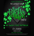 st patricks day party poster with lettering vector image