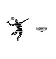 abstract silhouette of a badminton player vector image