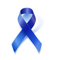 awareness blue ribbon isolated on white vector image