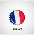 flag bottle cap on white background france vector image