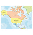 north america map - hand-drawn cartoon style vector image