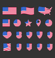 usa flag symbols set united states of america vector image vector image