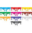 colorful paint dripping set vector image vector image