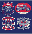 vintage badge set of motorcycle concept vector image