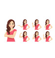 woman different gestures vector image