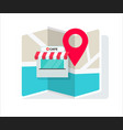 cafe shop or store location with pin pointer vector image