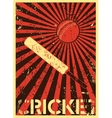 cricket typographical vintage grunge style poster vector image