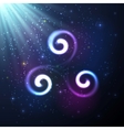 shining triskel in magic light vector image vector image