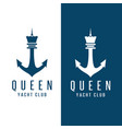 simple chess figure queen and anchor design vector image