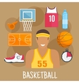 basketball guard flat icon for ball sports design vector image vector image