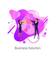 business solution man and woman teamwork gears vector image