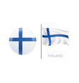 finland flag badge composition vector image