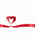 tonga flag heart-shaped ribbon vector image