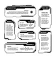 black futuristic hud ui elements sci-fi user vector image