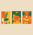 cat banners set colorful posters vector image vector image