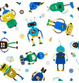 funny robots pattern vector image