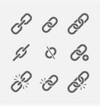 links icon set vector image