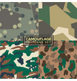 camouflage pattern set four different textures vector image