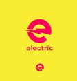 electric logo letter e with lightning vector image