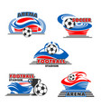 icons soccer or football arena stadium vector image
