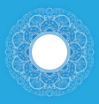 round blue leafy frame vector image
