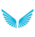 stylized wings logo blue stripe feathers sign vector image vector image