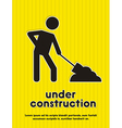 under construction icon over yellow background vector image