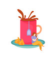 tea time flat icon vector image vector image