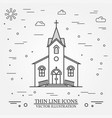 thin line icon church vector image vector image