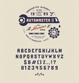 vintage font automaster vector image