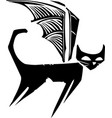 woodcut demon cat vector image vector image