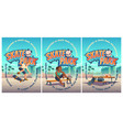 skate park poster with boy riding on skateboard vector image