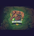 werewolf esports logo design vector image vector image