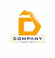 d letter excavator logo design vector image