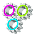 colorful cog wheels vector image vector image