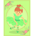 cute green ballerina girl vector image vector image