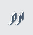 dn - 2-letter code d and n monogram or logotype vector image vector image