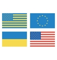 flags of countries usa ukraine european union vector image vector image