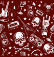 grunge seamless pattern with skulls vector image