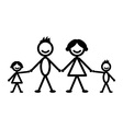 happy stick family vector image vector image