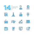mass media - modern single line icons set vector image vector image