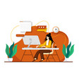 woman working at home office character sitting vector image
