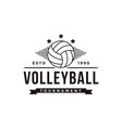 vintage volley club tournament volleyball logo vector image