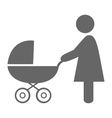woman with pram pictograph flat icon isolated vector image vector image