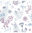 abstract seamless background birds and flowers vector image