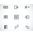 black exit icons set vector image