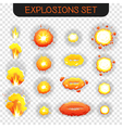 cartoon explosion transparent set vector image