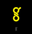 g monogram flat yellow letter vector image