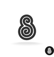 letter s tribal ornate ethnic style black vector image vector image