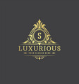 luxury logo monogram crest template design vector image